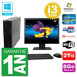 PC Lenovo M82 SFF Ecran 19" i3-3220 RAM 8Go Disque 2To Graveur DVD Wifi W7 · Occasion 