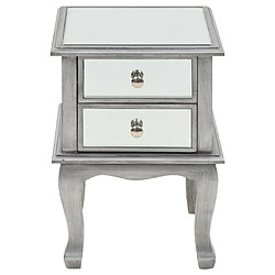 Avis Maison Chic Table de chevet,Table de nuit,Table d'appoint pour salon miroir MDF et verre 34,5 x 30 x 50 cm -MN88390