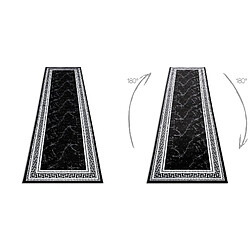 RUGSX Tapis, le tapis de couloir GLOSS moderne 2813 87 élégant, cadre, grec noir gris 80x200 cm