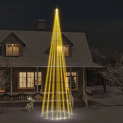 vidaXL Sapin de Noël sur mât de drapeau 1134 LED Blanc chaud 800 cm