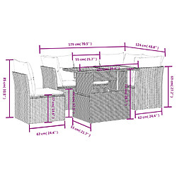 Avis vidaXL Salon de jardin 5 pcs avec coussins noir résine tressée