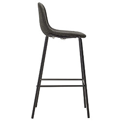 Avis vidaXL Chaises de bar lot de 2 gris foncé tissu