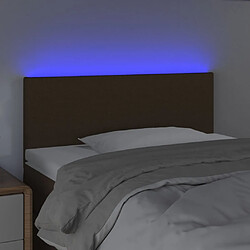 Avis Maison Chic Tête de lit scandinave à LED,meuble de chambre Marron Foncé 100x5x78/88 cm Tissu -MN39969