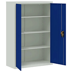 Avis vidaXL Armoire de bureau Métal 90 x 40 x 140 cm Gris et bleu