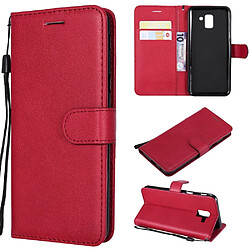 Etui en PU rouge pour votre Samsung Galaxy J6 (2018) 