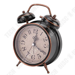 Tech Discount TD® réveil mécanique à l'ancienne avec double cloche aiguille pendulette horloge légère silencieux chevet décor remontage rétroéclai