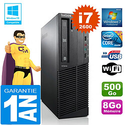 PC Lenovo M92p SFF Core I7-2600 Ram 8Go Disque 500 Go Graveur DVD Wifi W7 - Occasion