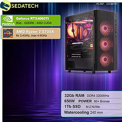 Sedatech PC Gamer • AMD Ryzen 7 5700X • RTX4060Ti • 32Go RAM • 1To SSD M.2 • sans OS