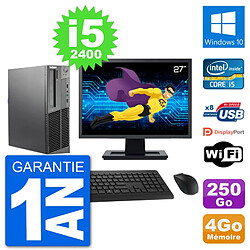 PC Lenovo M92p SFF Ecran 27" Intel i5-2400 RAM 4Go Disque 250Go Windows 10 Wifi · Occasion 