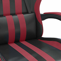 vidaXL Chaise de jeu pivotante Noir et rouge bordeaux Similicuir pas cher