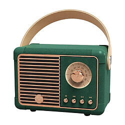 Yonis Enceinte Bluetooth Retro HIFI Sans Fil Portable Mini Enceinte Bluetooth Portable HIFI Rétro Avec Fonction Mains-Libres Et Lecture TF Vert YONIS