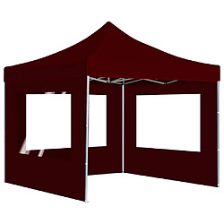 Acheter vidaXL Tente de réception pliable avec parois Aluminium 2x2 m Bordeaux