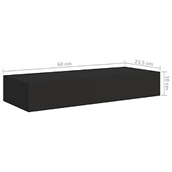 vidaXL Étagères à tiroirs murales 2 pcs Noir 60x23,5x10 cm MDF pas cher