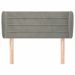 Avis Maison Chic Tête de lit scandinave avec oreilles,meuble de chambre Gris clair 103x23x78/88 cm Velours -MN81897