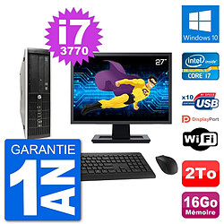 PC HP Compaq Pro 6300 SFF Ecran 27" i7-3770 RAM 16Go Disque 2To Windows 10 Wifi · Occasion 