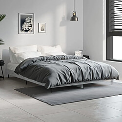 vidaXL Cadre de lit sans matelas gris béton 135x190 cm