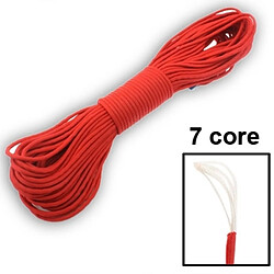 Wewoo 100m 7 Core Durable Armée rouge Parachutistes Corde Survie Tente