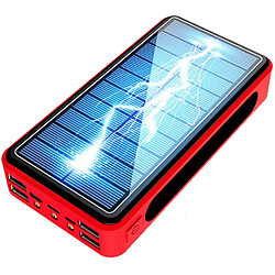 Universal Banque d'alimentation sans câlins, 30 000mAh de haute capacité, chargeur sans fil portable USB Type C, banque d'alimentation avec flashlightred 