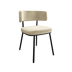 Habitat Et Jardin Chaise en velours Iga - Beige