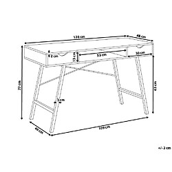 Beliani Bureau bois clair et blanc avec tiroir 120 x 48 cm CLARITA