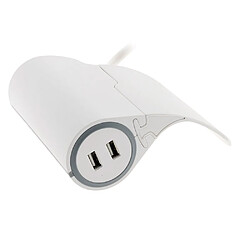 Multiprise pour canapé 1 prise 2P+T 16A + 2 USB - Blanc - Thomson