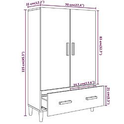 vidaXL Buffet haut Chêne fumé 70x31x115 cm Bois d'ingénierie pas cher