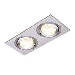 Saxby Downlight encastré à 2 ampoules argent brossé anodisé, GU10