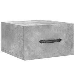 Maison Chic Table de chevet murale - Table de Nuit gris béton 35x35x20 cm