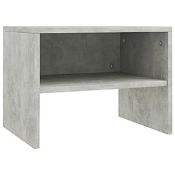 Avis vidaXL Tables de chevet 2 pcs Gris béton 40x30x30 cm Bois ingénierie