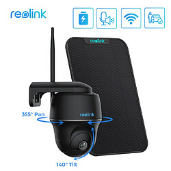 REOLINK Caméra IP Argus PT - 4MP + Panneau Solaire Noir Caméra de sécurité sans Fil - 4MP HD Caméra de Surveillance WiFi 2,4/5GHz, 360° Pan/Tilt, Vision Nocturne, Détection ,étanche, Noir