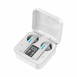 T13 Casque Écouteurs Subwoofer Intra-Auriculaire Tws Écouteurs Sans Fil Bluetooth 5.2 Blanc Transparent 