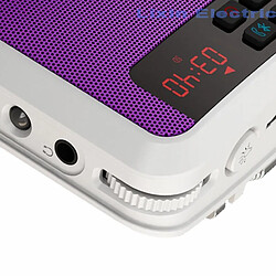 Universal Haut-parleur stéréo Bluetooth portable FM Radio Clear Bass Haut-parleur double rail TF Card USB Music Player LED Torche | Haut-parleur Bluetooth FM Radio | Haut-parleur FM Music Player(Violet) pas cher