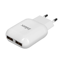 Chargeur secteur 2x ports USB 2.1A + 1.0A Recharge Rapide Inkax - Blanc 