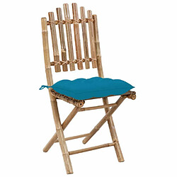 Avis Maison Chic Lot de 2 Chaises pliables de jardin avec coussins - Fauteuil d'extérieur Bambou -MN36345