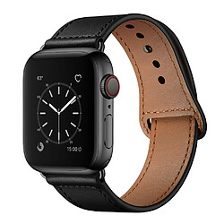 Wewoo Pour Apple Watch 3/2/1 Génération 42 mm Bracelet en cuir à boucle universelle noir 