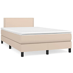 Maison Chic Lit adulte- Ensemble lit + matelas,Sommier à lattes de lit matelas cappuccino 120x190cm similicuir -GKD76727