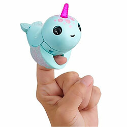 WowWee Fingerlings Light Up Narwhal - Nikki (Turquoise) - Friendly Interactive Toy 