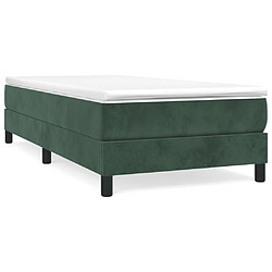 Maison Chic Lit adulte- Lit + matelas,Sommier à lattes de lit et matelas Vert foncé 80x200 cm Velours -GKD66892