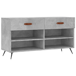 Maison Chic Banc à chaussures | Meuble de rangement à chaussures Meuble d'Entrée gris béton 102x35x55 cm bois d'ingénierie -MN53998