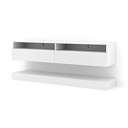 BIM FURNITURE Meuble TV Duo 160 cm suspendu Blanc Mat