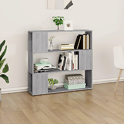 Avis Maison Chic Armoire de livres - Bibliothèque - Séparateur de pièce Sonoma gris 100x24x94 cm -GKD89465