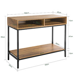 Avis SoBuy FSB41-F Table Console Table d’Entrée Bout de Canapé Table d'Appoint Buffet avec 2 Compartiments étagère