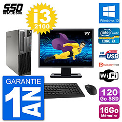 PC Lenovo M91p SFF Ecran 19" Intel i3-2100 RAM 16Go SSD 120Go Windows 10 Wifi · Occasion 