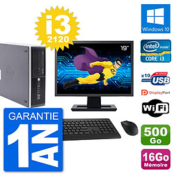 PC HP Compaq Pro 6300 SFF Ecran 19" Intel i3-2120 RAM 16Go 500Go Windows 10 Wifi · Occasion 