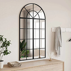 vidaXL Miroir mural noir 60x110 cm arche fer