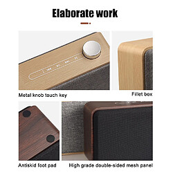 Universal Haut-parleur Bluetooth portable en bois Subwoofer sans fil Boîte stéréo support lecteur de musique | Haut-parleur portable (grain de bois jaune)