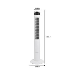 Ventilateur colonne OCEANIC - 50W - Hauteur 110 cm - Oscillation automatique - Télécommande - Minuterie - Blanc