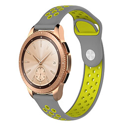 Wewoo Bande de montre bracelet double couleur pour Galaxy 42mm (jaune + gris) 