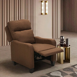 Avis LE ROI DU RELAX Fauteuil inclinable Relax avec repose-pieds en tissu Kyoto, Couleur: Marron