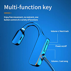 GUPBOO Casque compatible Bluetooth VG03, casque à concept de conduction osseuse, casque sans fil étanche sport TWS noir